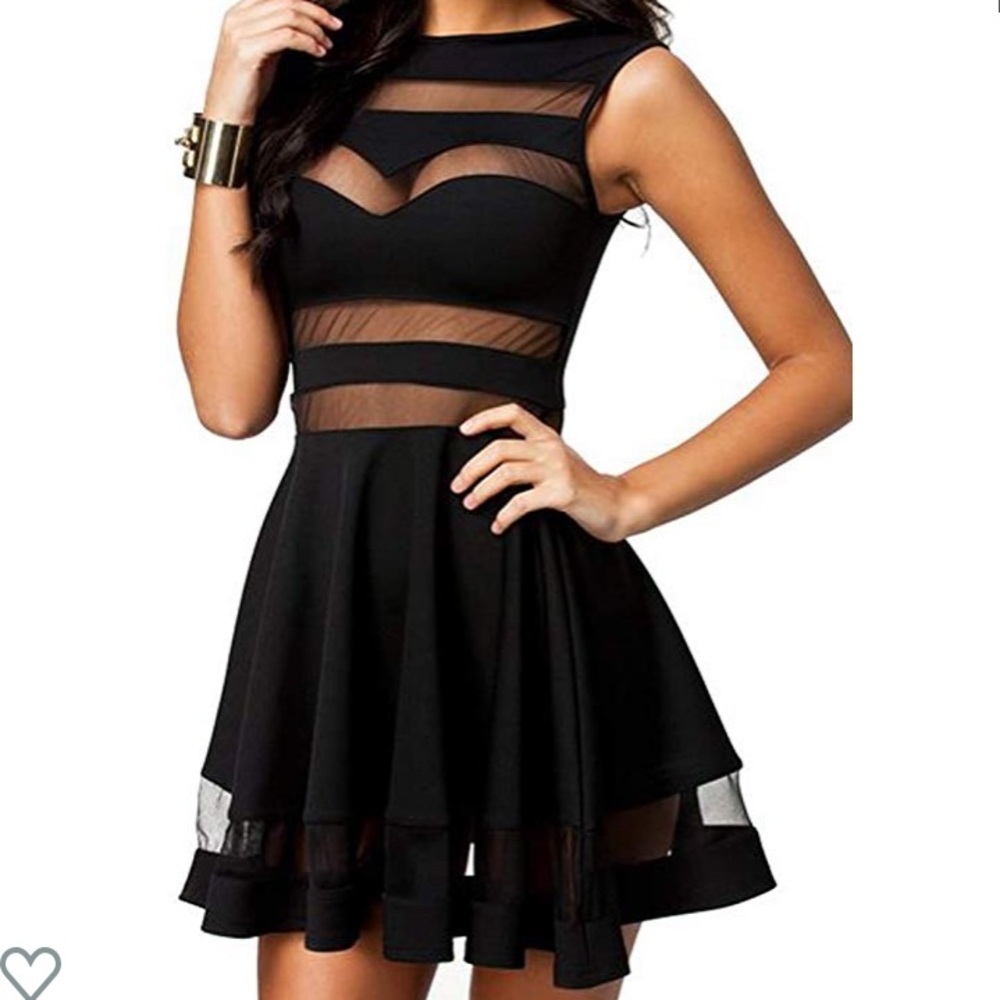 NWOT Mesh Little Black Dress